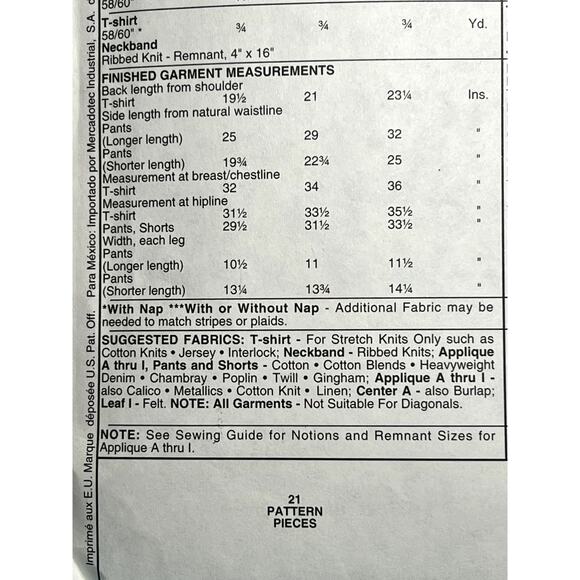 McCalls 6933 Sewing pattern Kids tshirt pants shorts size 5 6 - Picture 5 of 7
